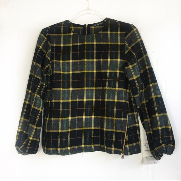 Zara Basic NWT Plaid Tarfan Check Top Size Small - Picture 2 of 7